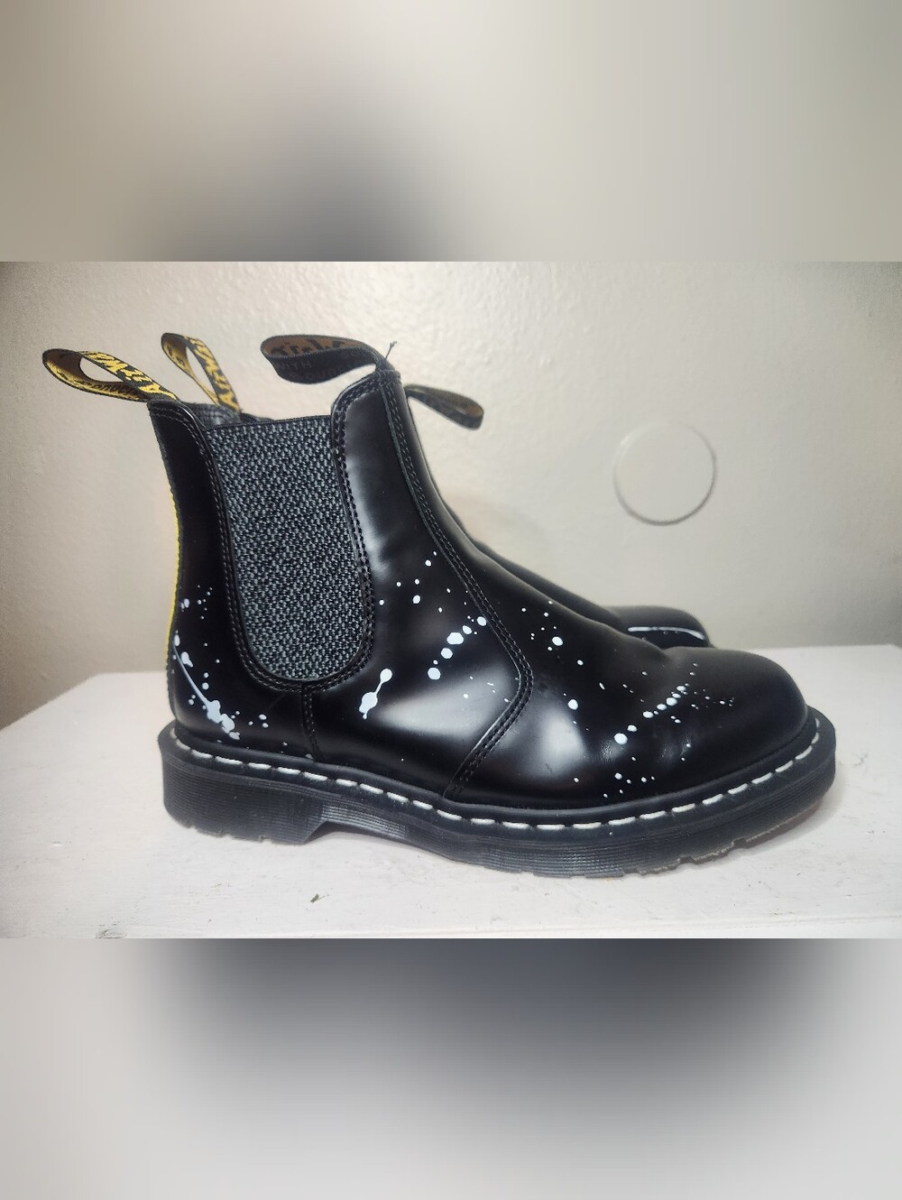 NWOT Dr Martens 2976 Chelsea Boots X Neighborhood -Paint Splatter - Men’s US 8